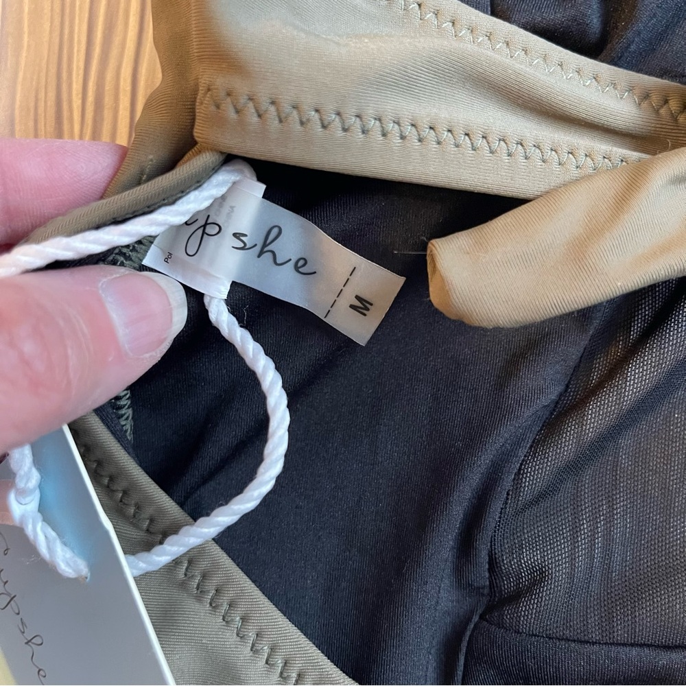 Cupshe Olive Green and Black One-Piece Swimsuit - Picture 12 of 12